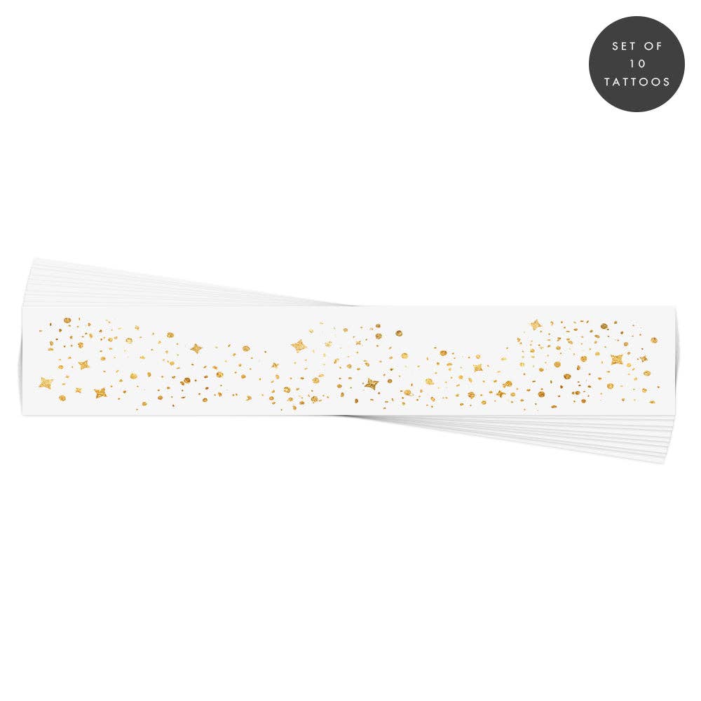 Galactic Gold Face Freckles Tattoos