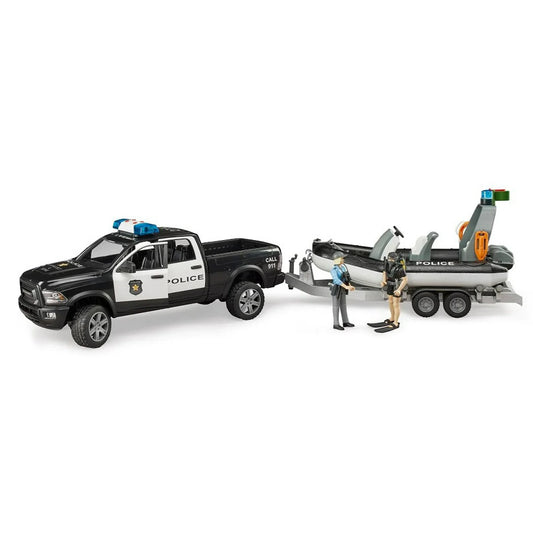 Bruder L&S Police Ram Truck, Trailer & Boat