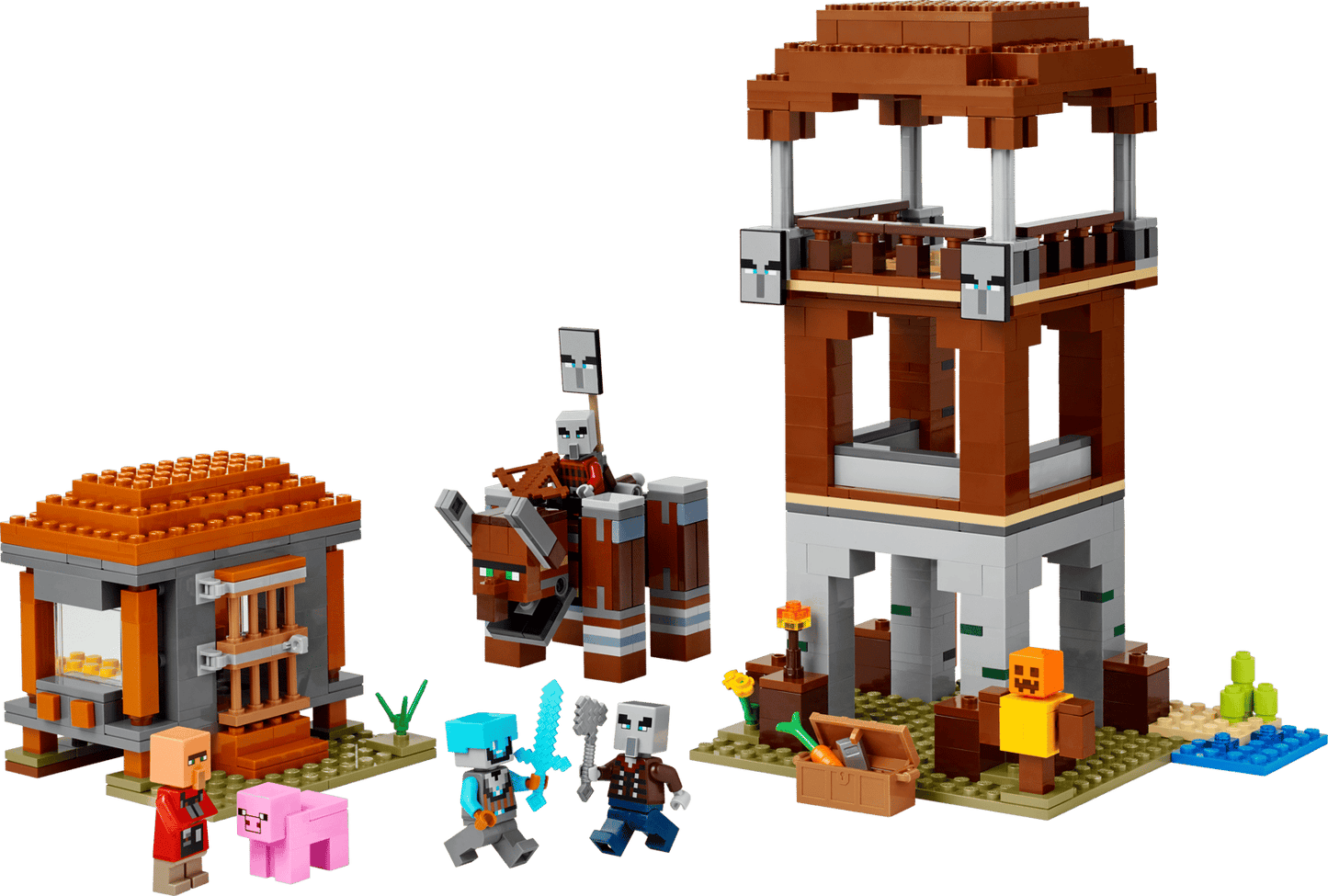 Lego The Pillager Outpost and Ravager