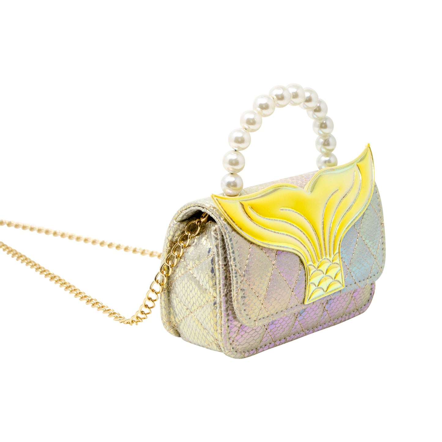 Mermaid Tail Pearl Handle Bag: Pink