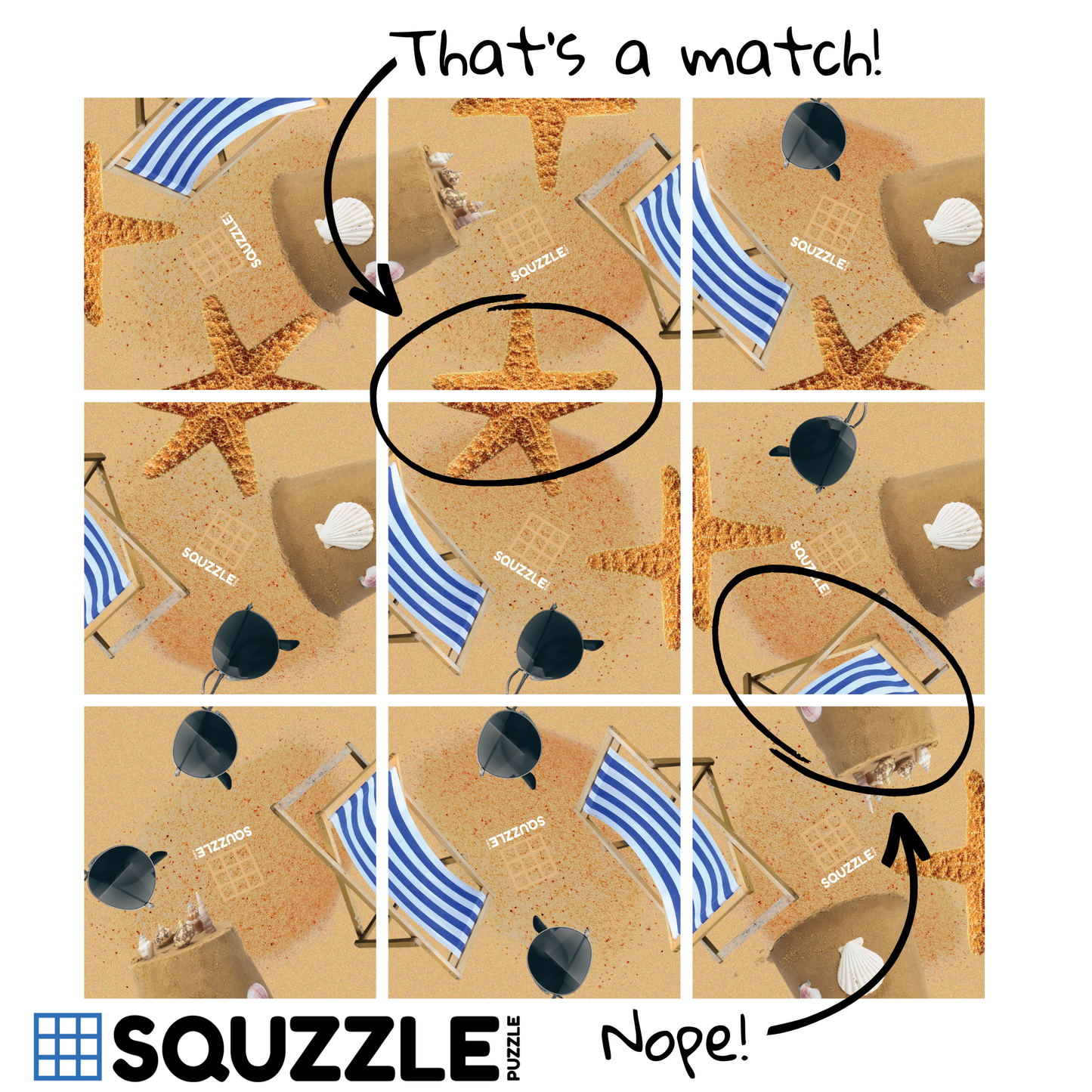 At the Beach Squzzle Puzzle