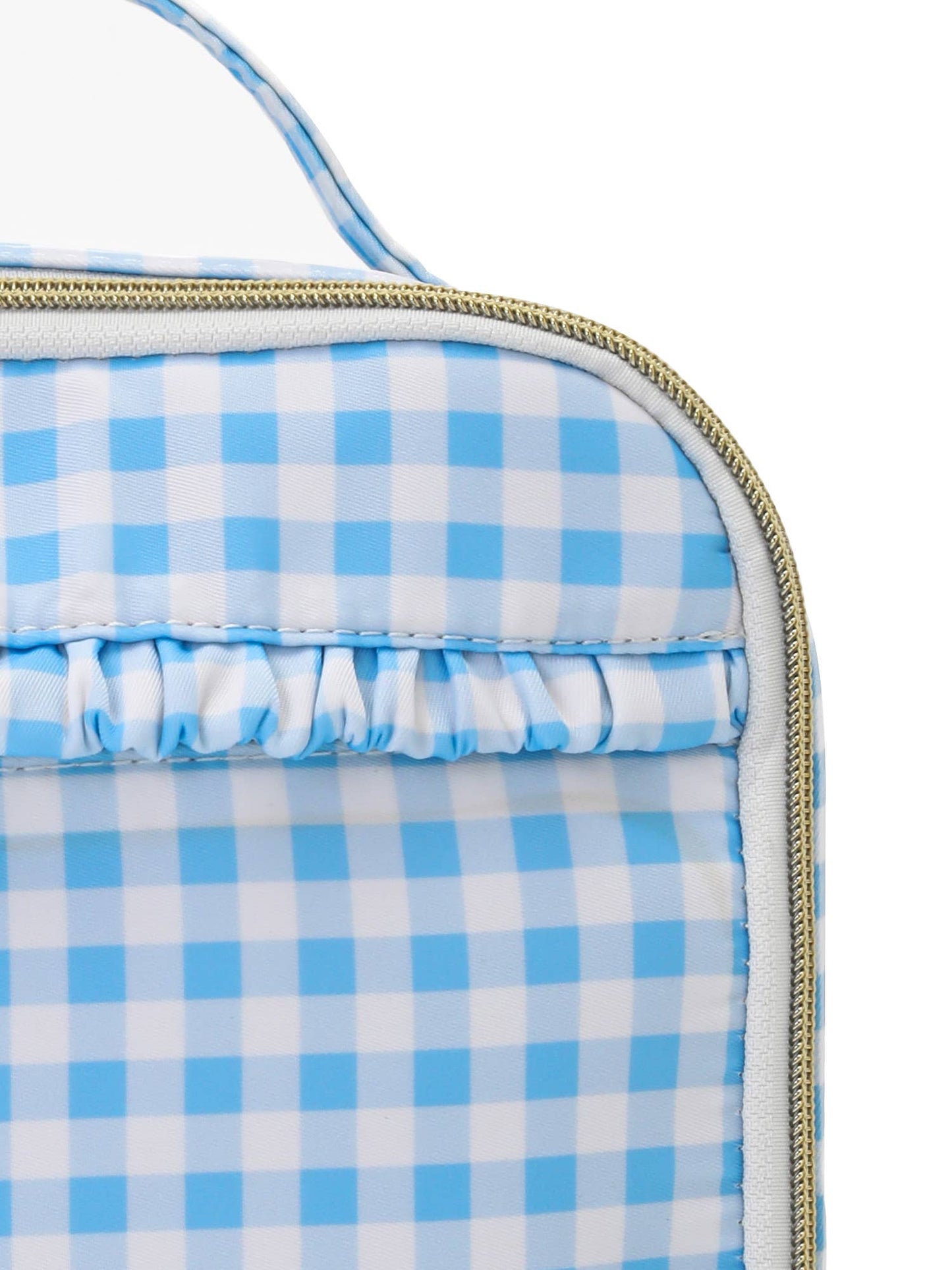 Light Blue Plaid Ruffle Lunch Box