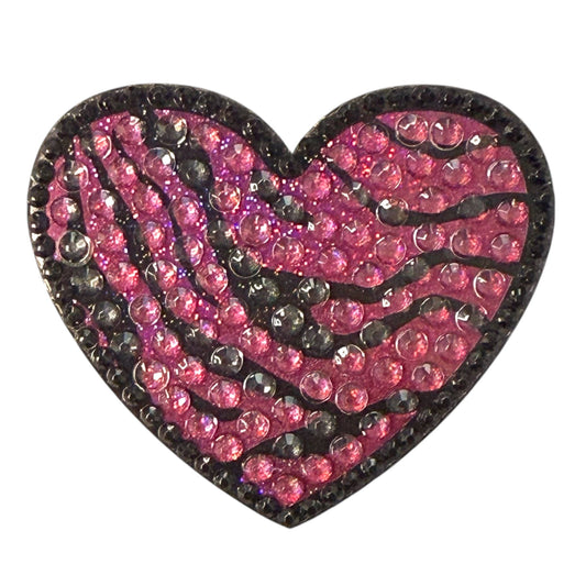 Zebra Print Heart: O/S