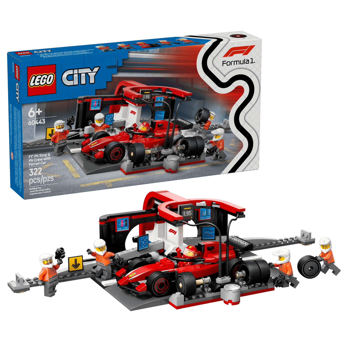 Lego F1 Stop & Pit Crew with Ferrari Car