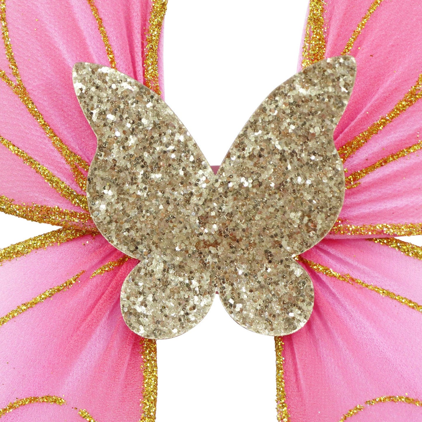 Butterfly Ballet Pink & Gold Sparkle Wire Wings | Pack of 2