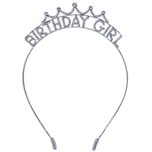 HBD Headband- Sparkle Rhinestone: Silver