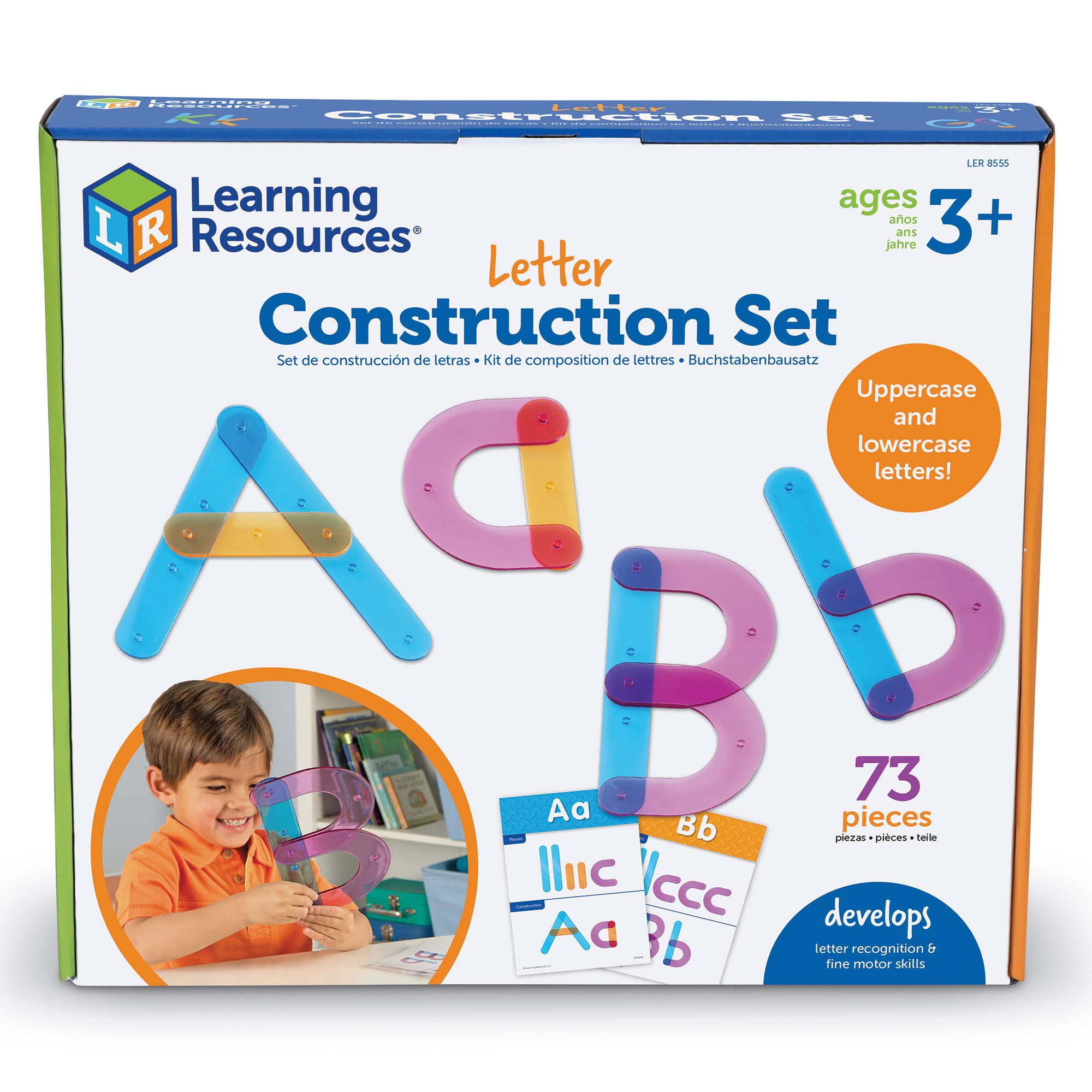 GeoStix Juego De Construcción De Letras Con 200 Palos Flexibles Y 25 Tarjetas De Actividades, Aprende El Abecedario Jugando Desde 3 Años