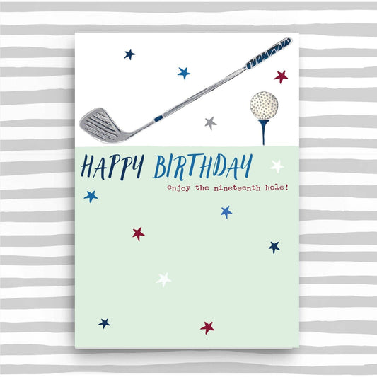 Happy Birthday Card with Golf Design