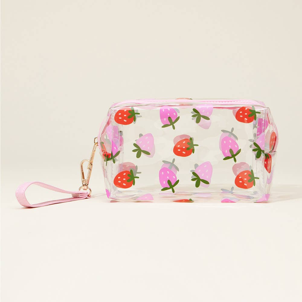 Strawberry Transparent Cosmetic Pouch