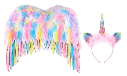 Unicorn Wings & Head band Set