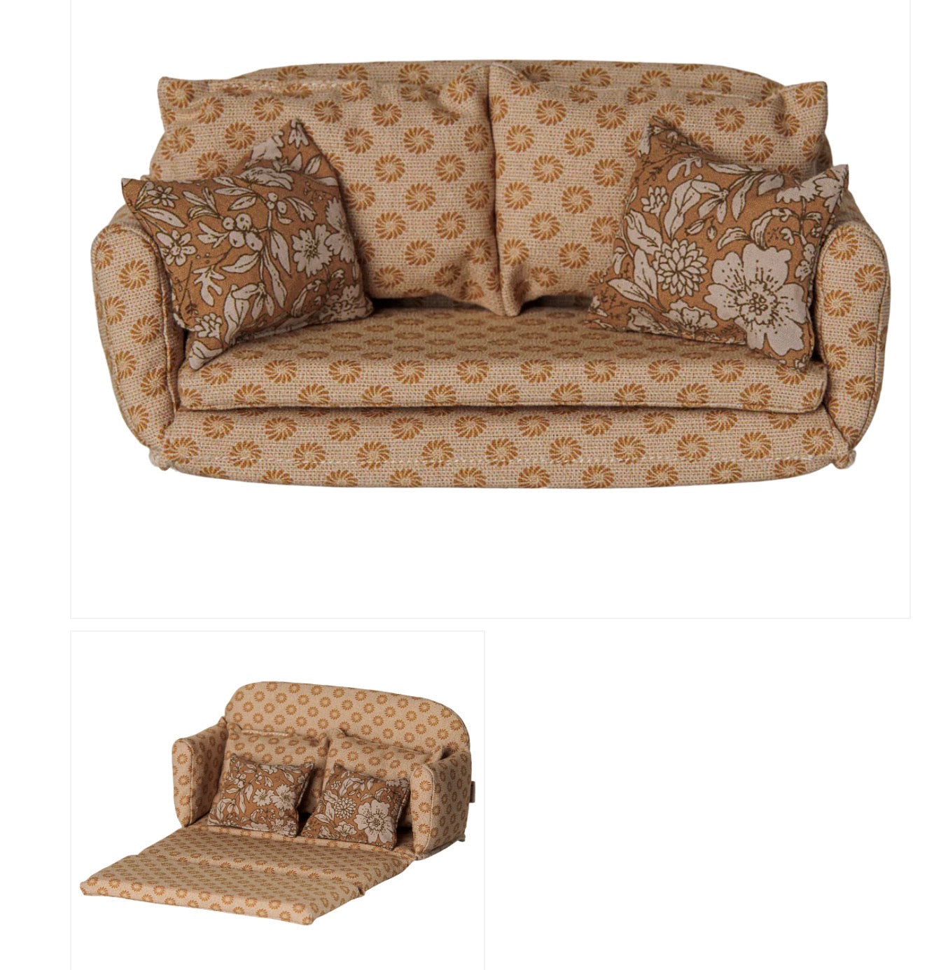 Maileg Sofa bed, Mouse, Large - Ocher