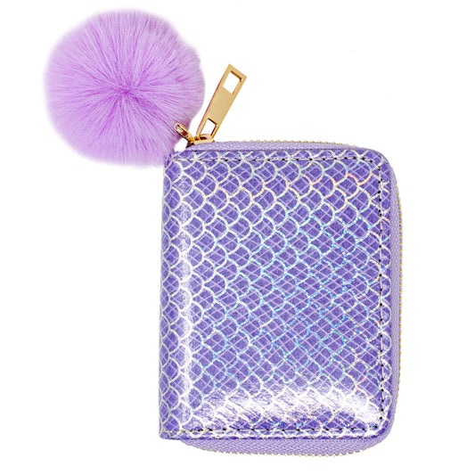 Shiny Mermaid Scale Wallet: Purple