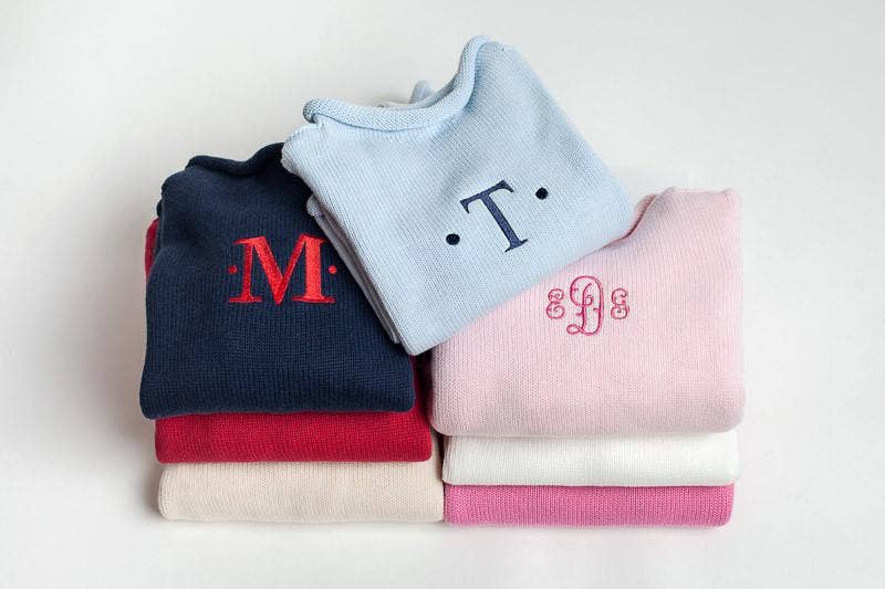 Jersey Rollneck Sweater: Natural / 12M