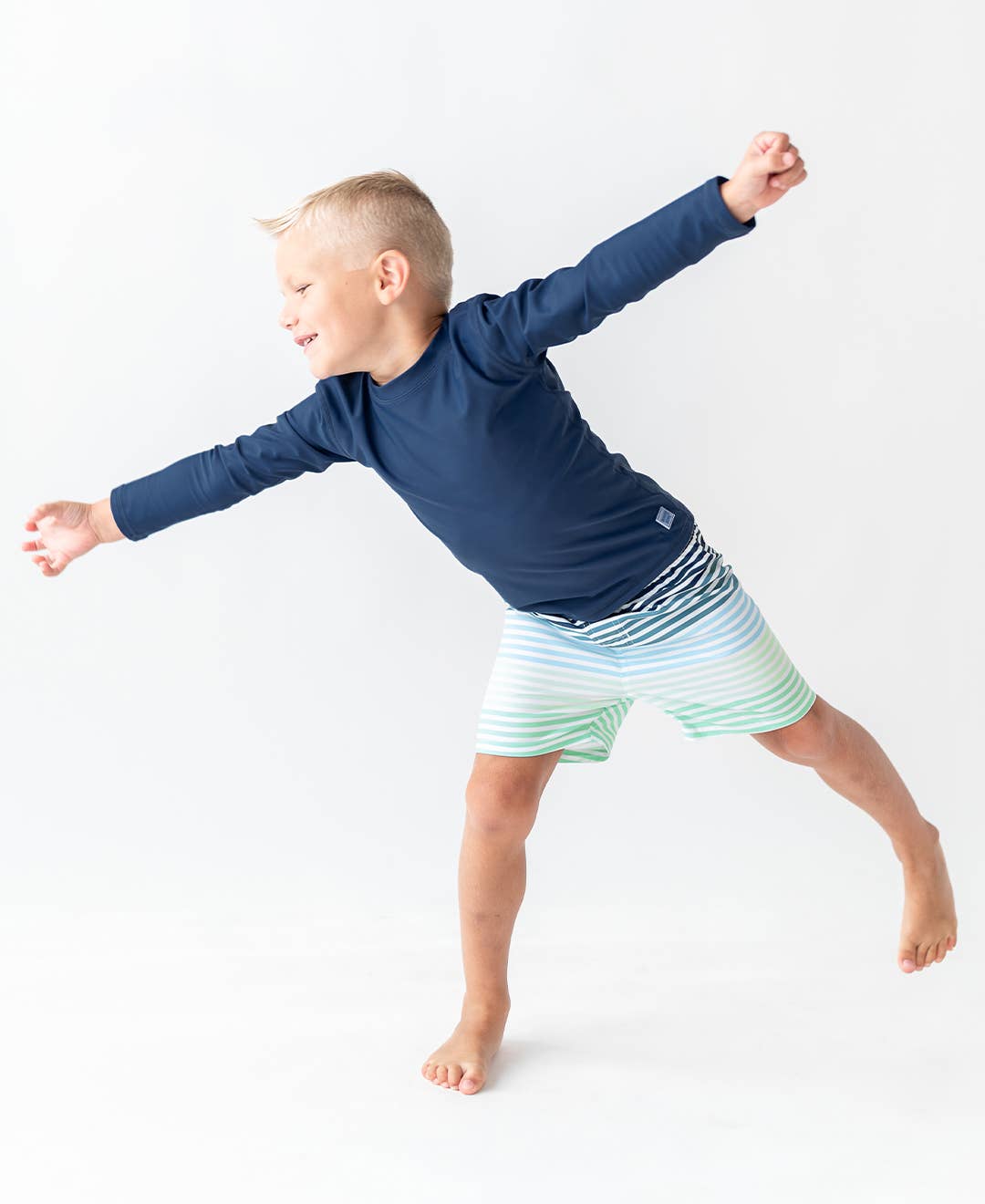 Navy Long Sleeve Rash Guard: 12-18m