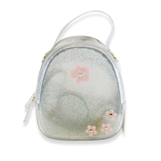 Floral Motifs Jelly Purse: Silver