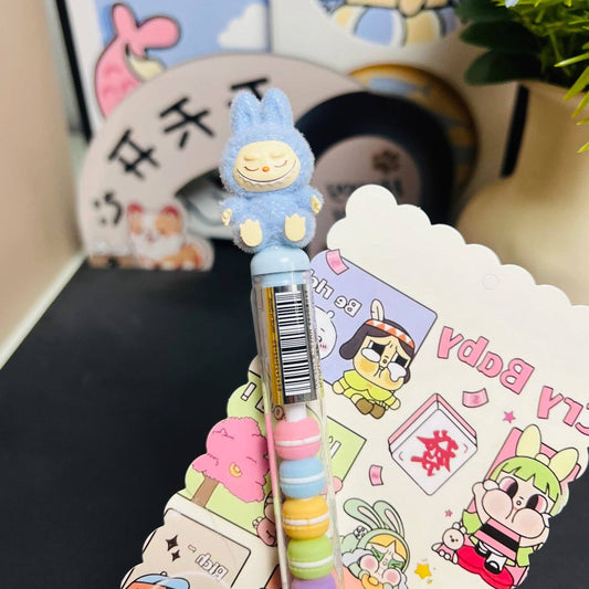 Flocked Labubu gel pen