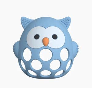 Silicone 3D Owl Teether: Baby Blue