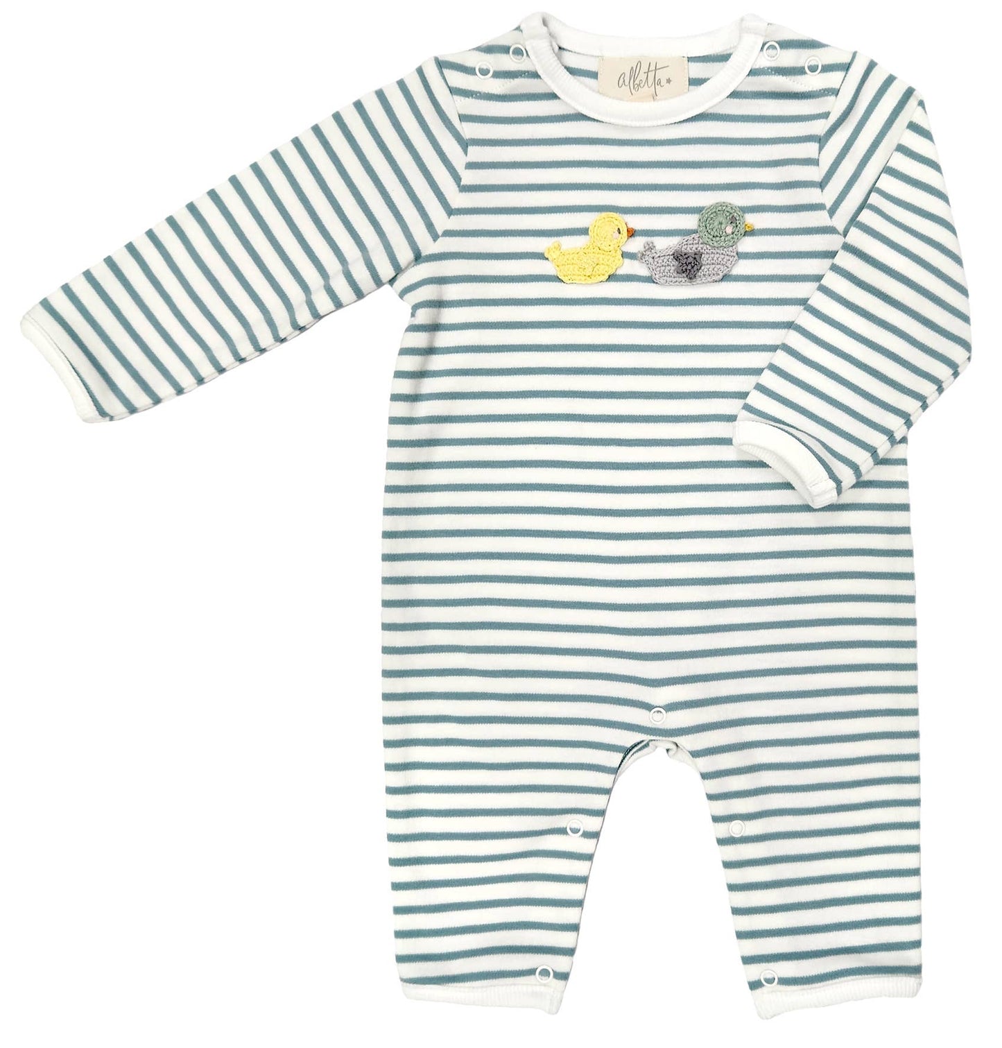 Crochet Baby & Daddy Duck Romper: 3-6m