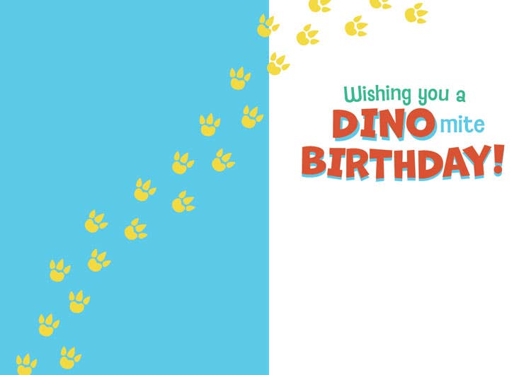 Birthday T-Rex Foil Card