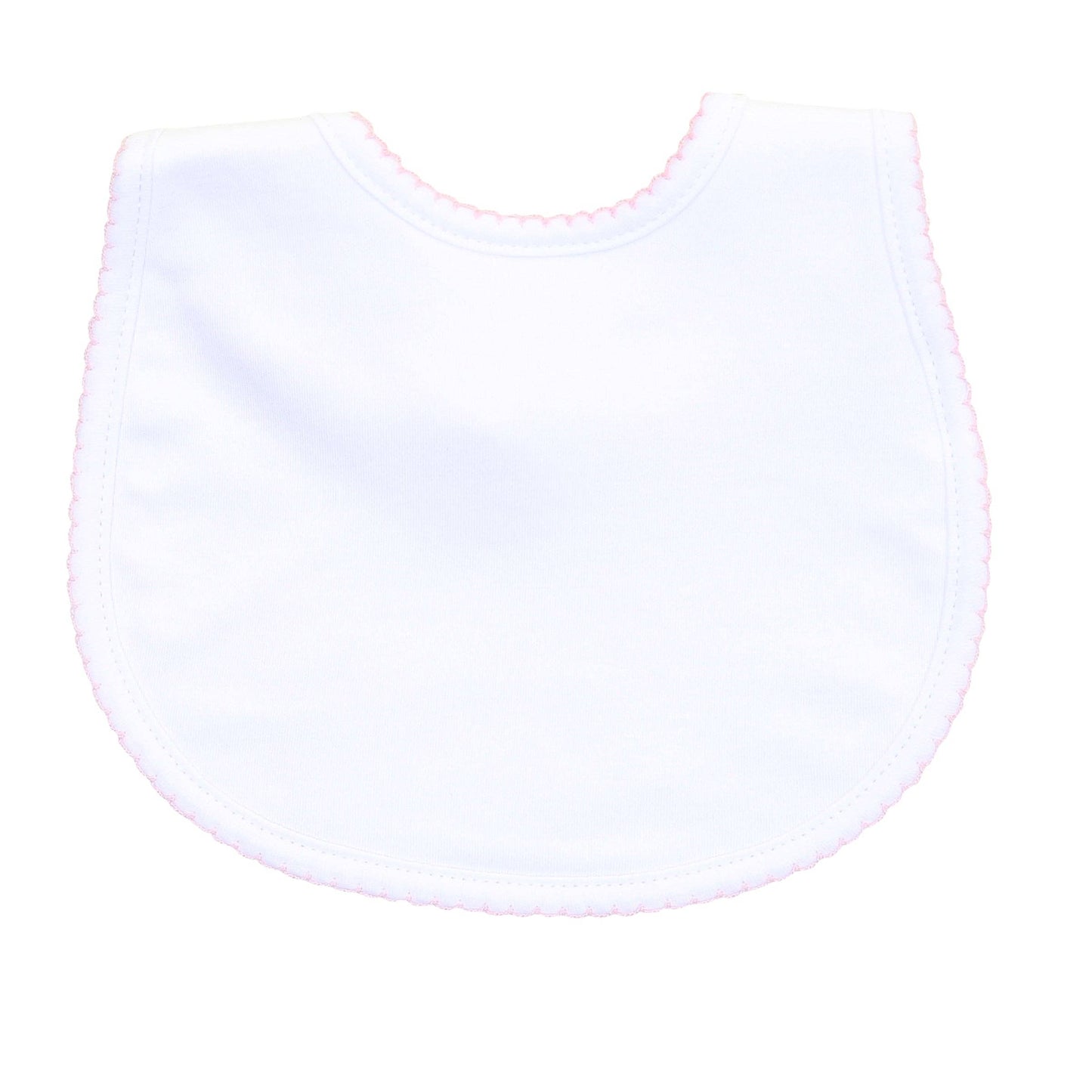 Essentials White & Pink Trim Bib: O/S