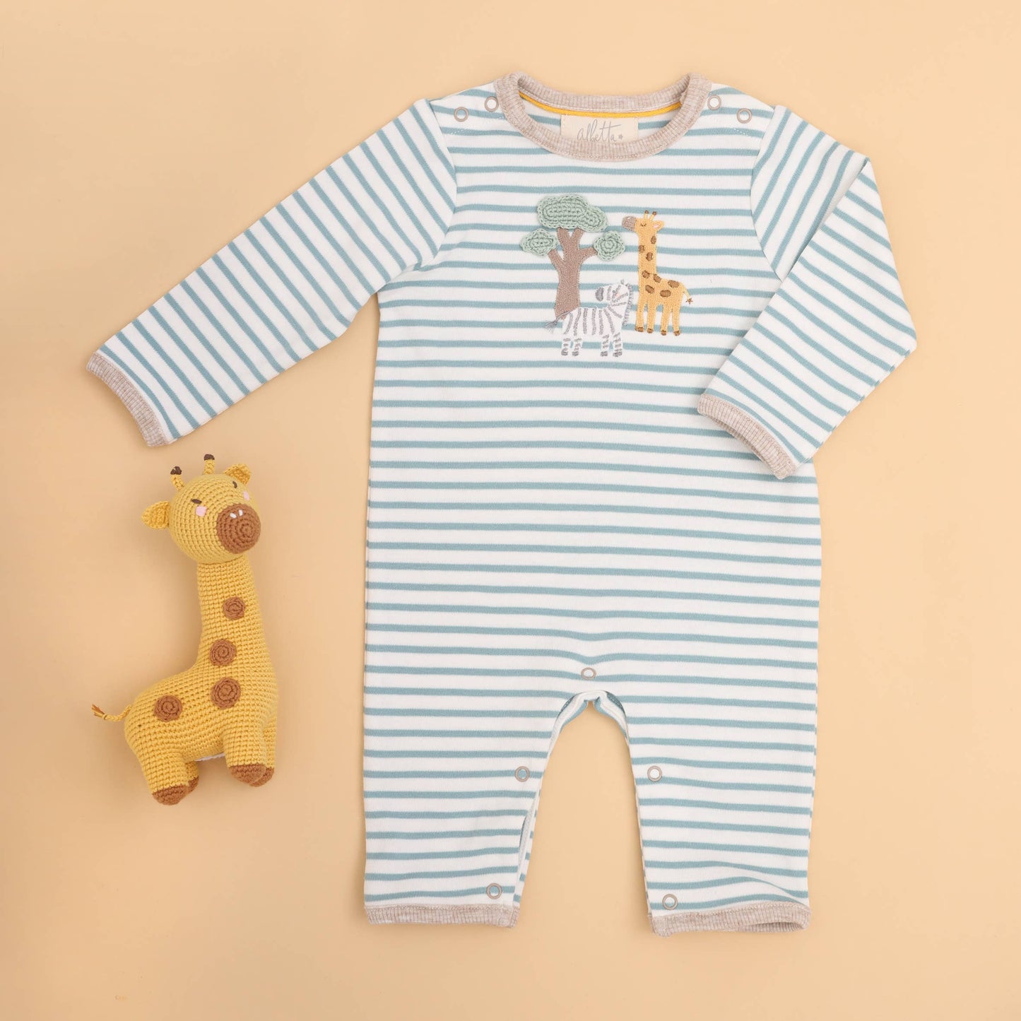 Safari Scene Romper: 0-3m
