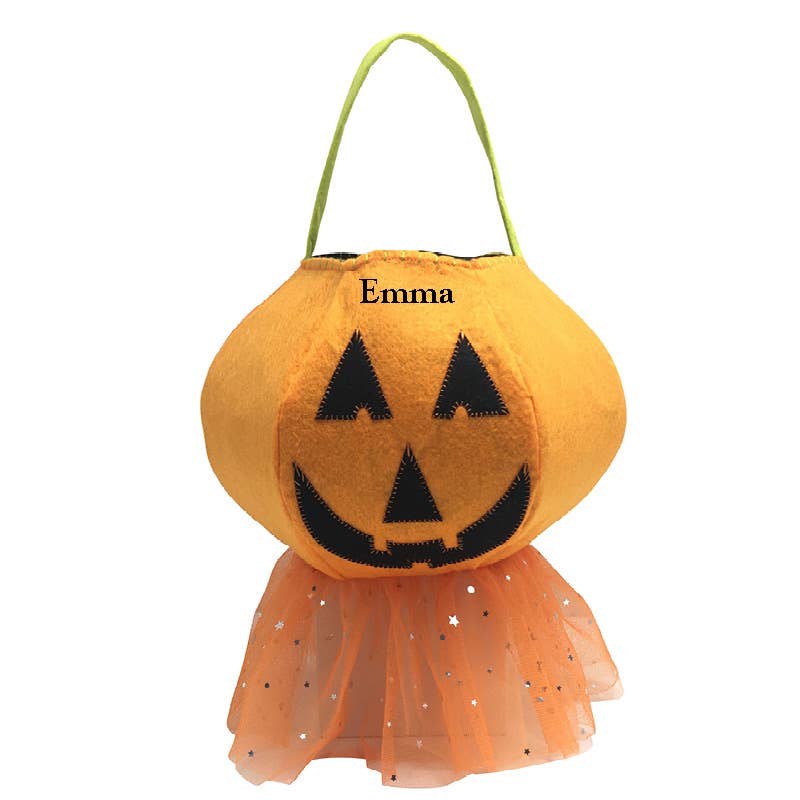 Girly Pumpkin Trick or Treat Bucket