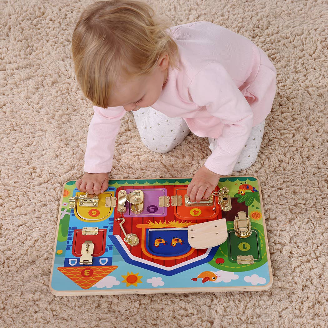 Wooden Latches Activity board