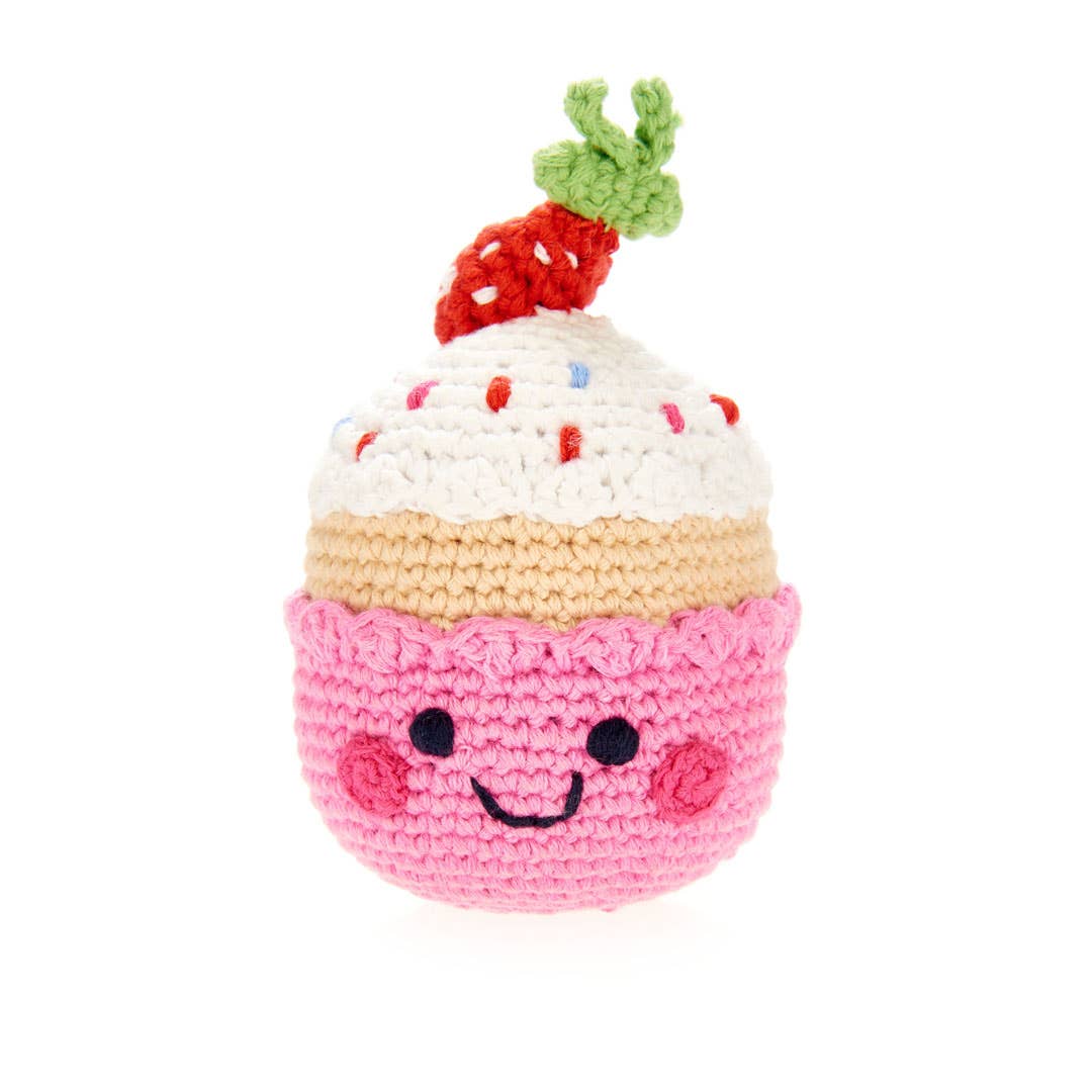 Plush Cupcake Baby Toy - Strawberry