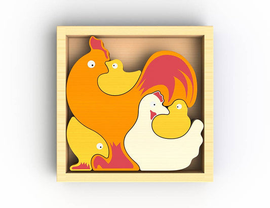 Puzzle Chicken Family - Einstein's Attic