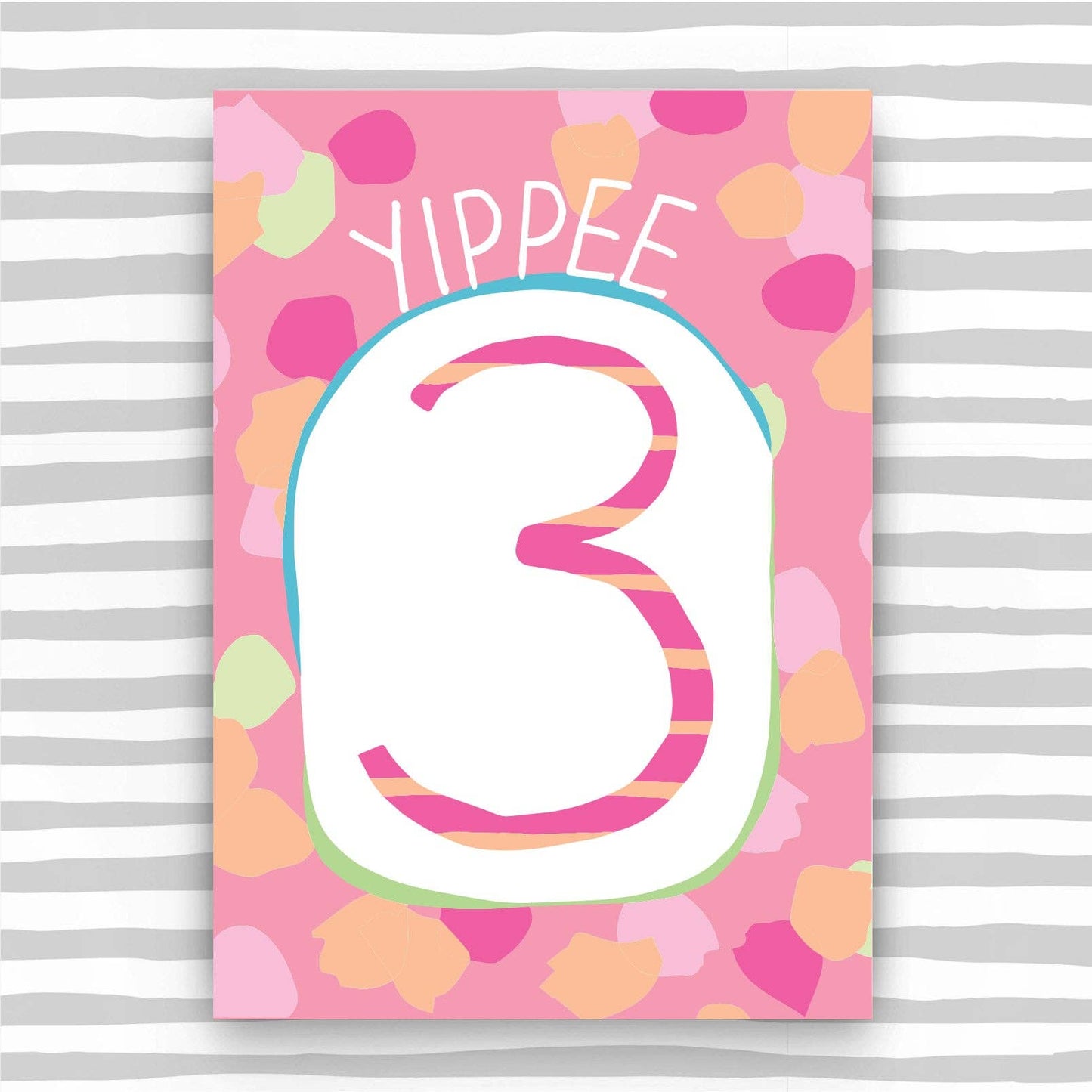 3rd Birthday Card for a Girl - Age 3 Girl Birthday Card