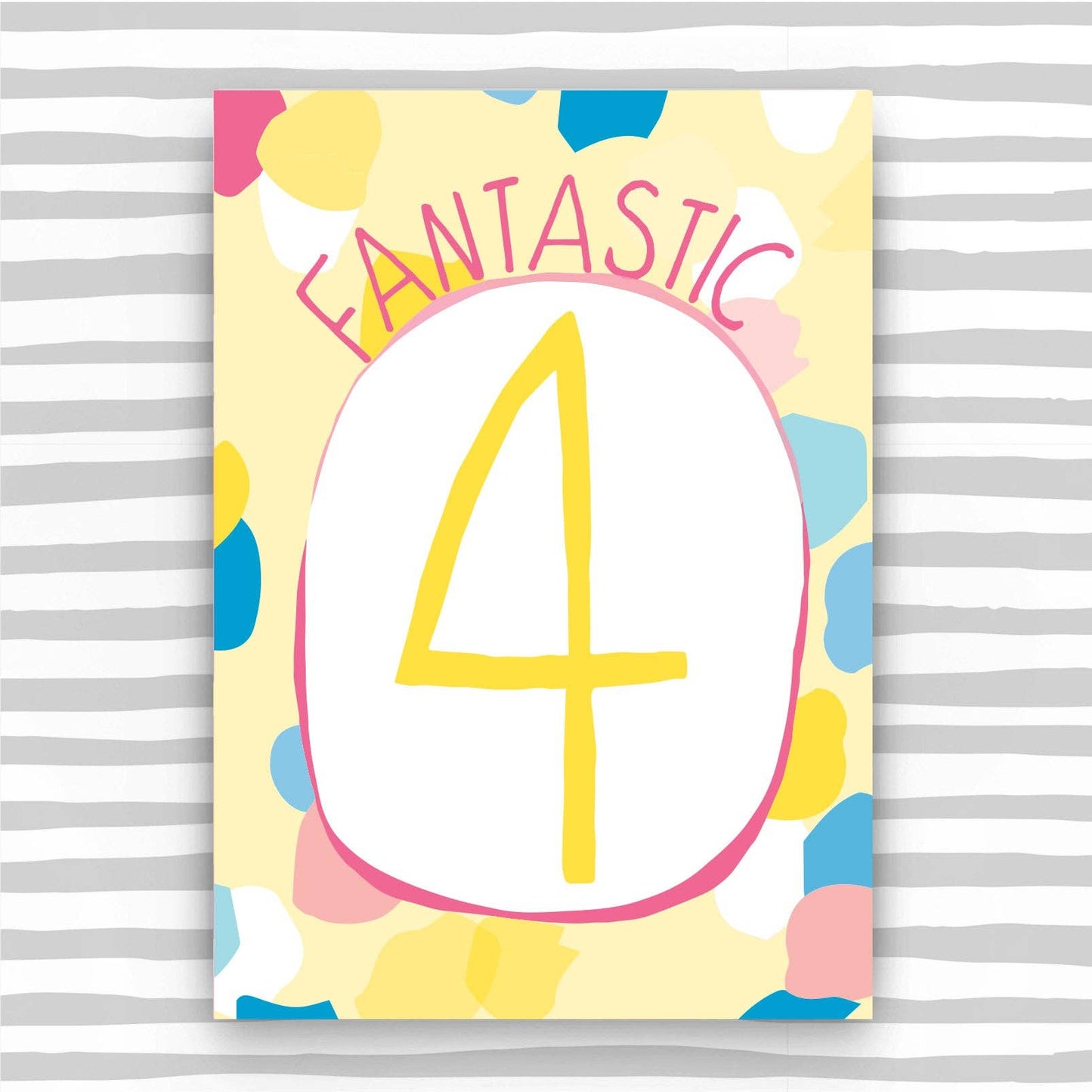 4th Birthday Card for a Girl - Girl Aged 4 Birthday Card