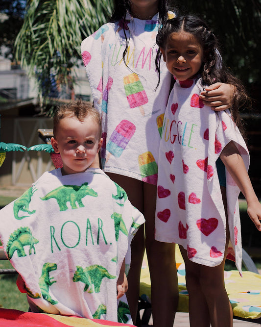 Rae Dunn Kids Hooded Towel with Beach Ball Gift Set