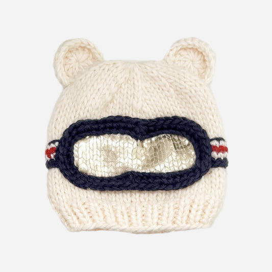 Bear Ski Goggles Knit Hat XS
