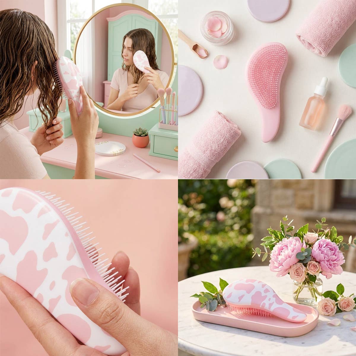 Pink Detangling Hair Brush