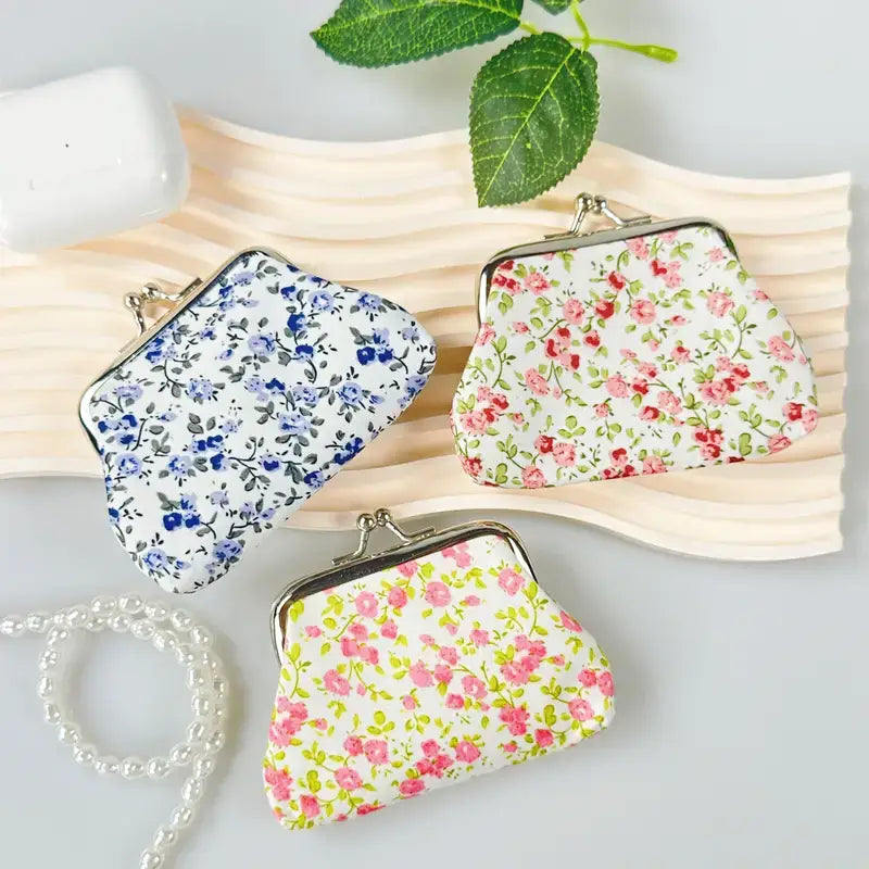 Floral Coin Purses - Vintage Styled, Cute Trinket keepers: Pink