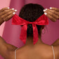 Satin & Rhinestone Bow Scrunchie