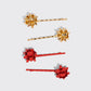 Metal Gift Bow Bobby Pins 4pc Set