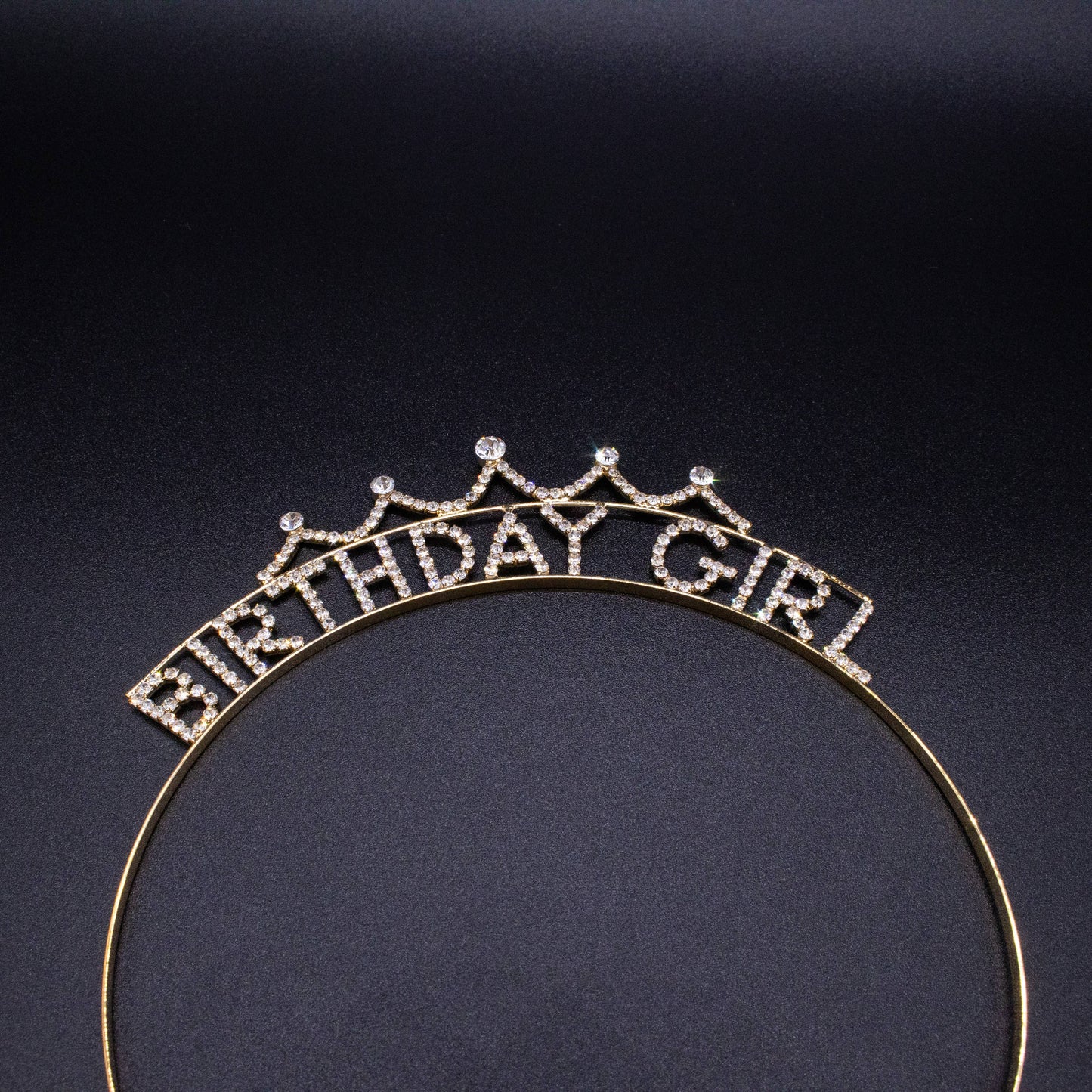 HBD Headband- Sparkle Rhinestone: Gold