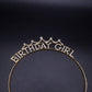 HBD Headband- Sparkle Rhinestone: Gold