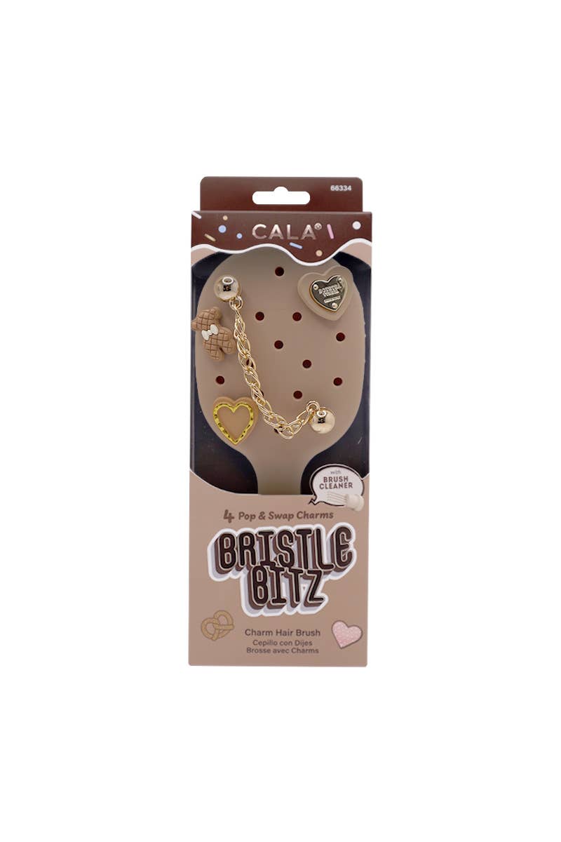 Chocolate Bristle Bitz Charm Hair Brush