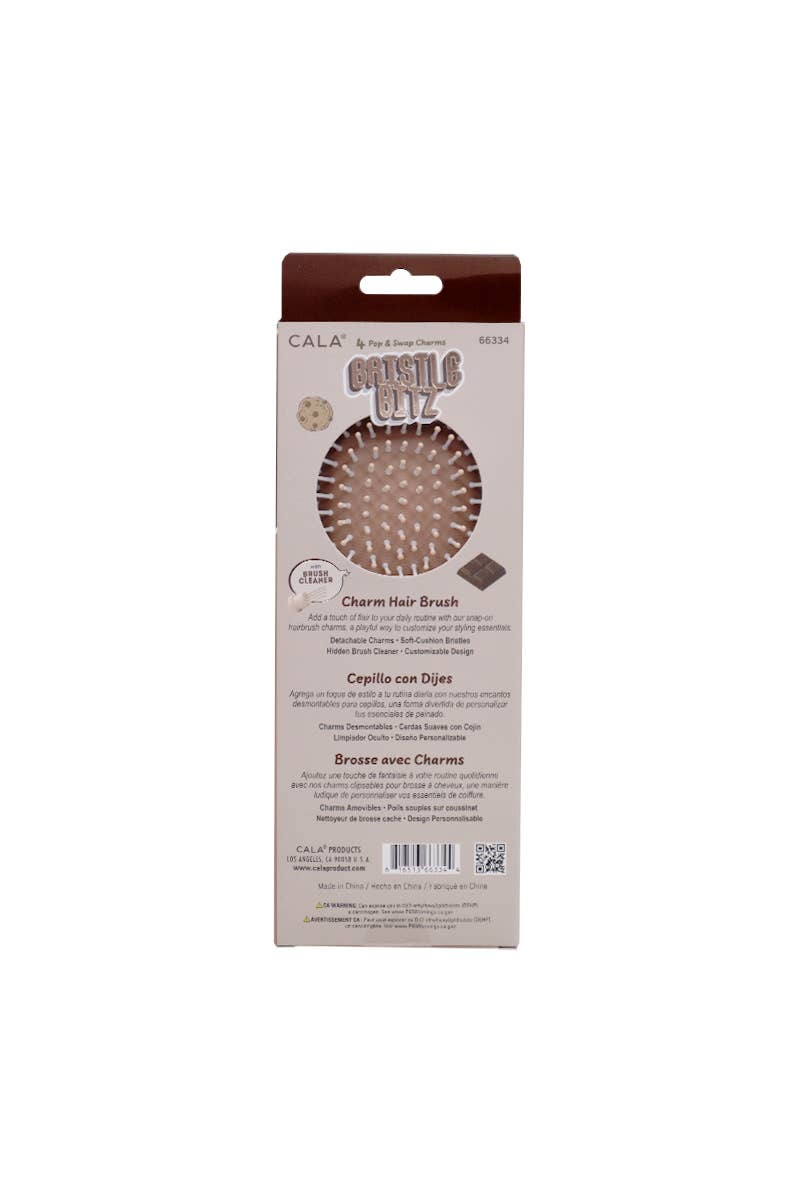 Chocolate Bristle Bitz Charm Hair Brush