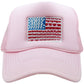 American Flag Cute Trucker Hat: White