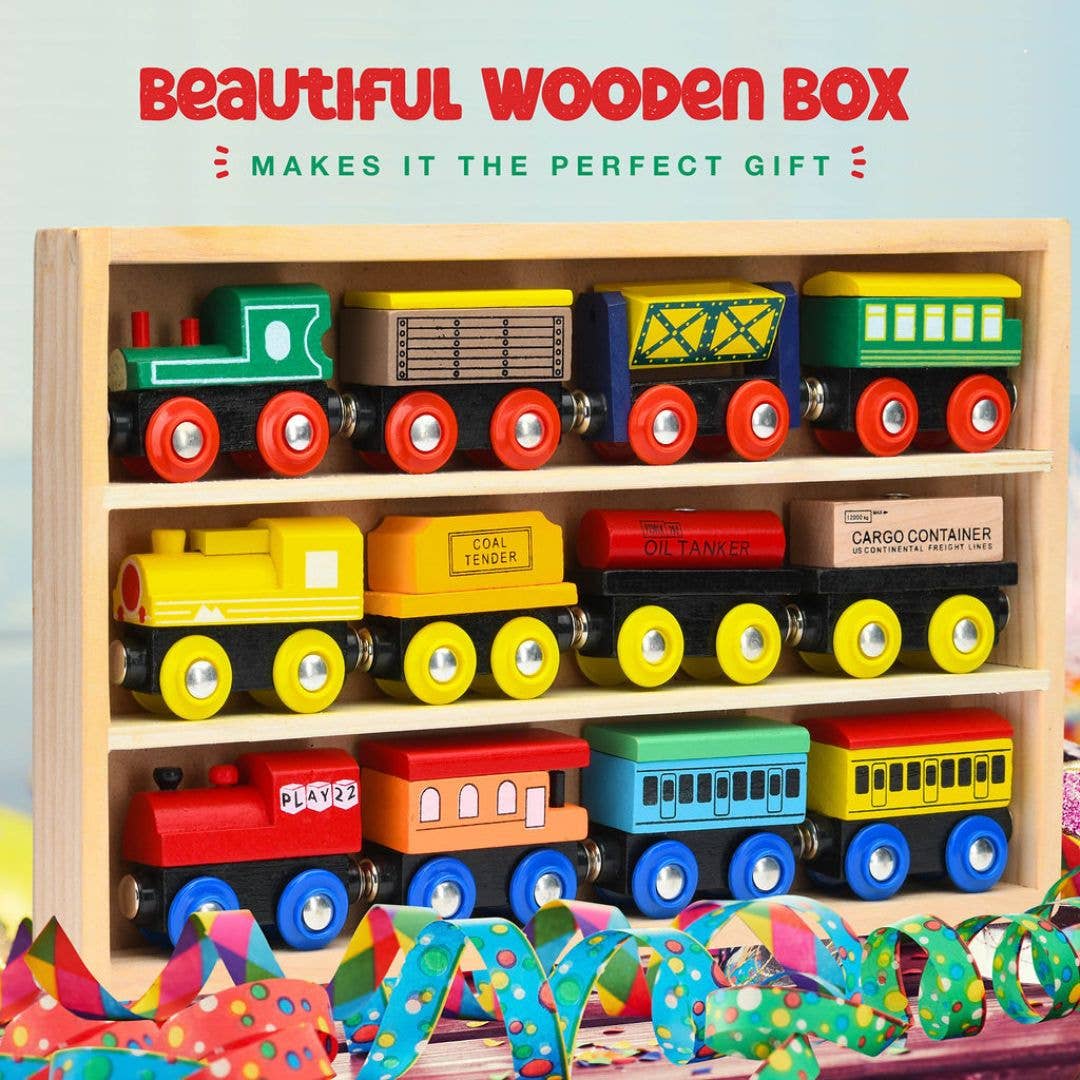 Wooden Train Set 12 PCS