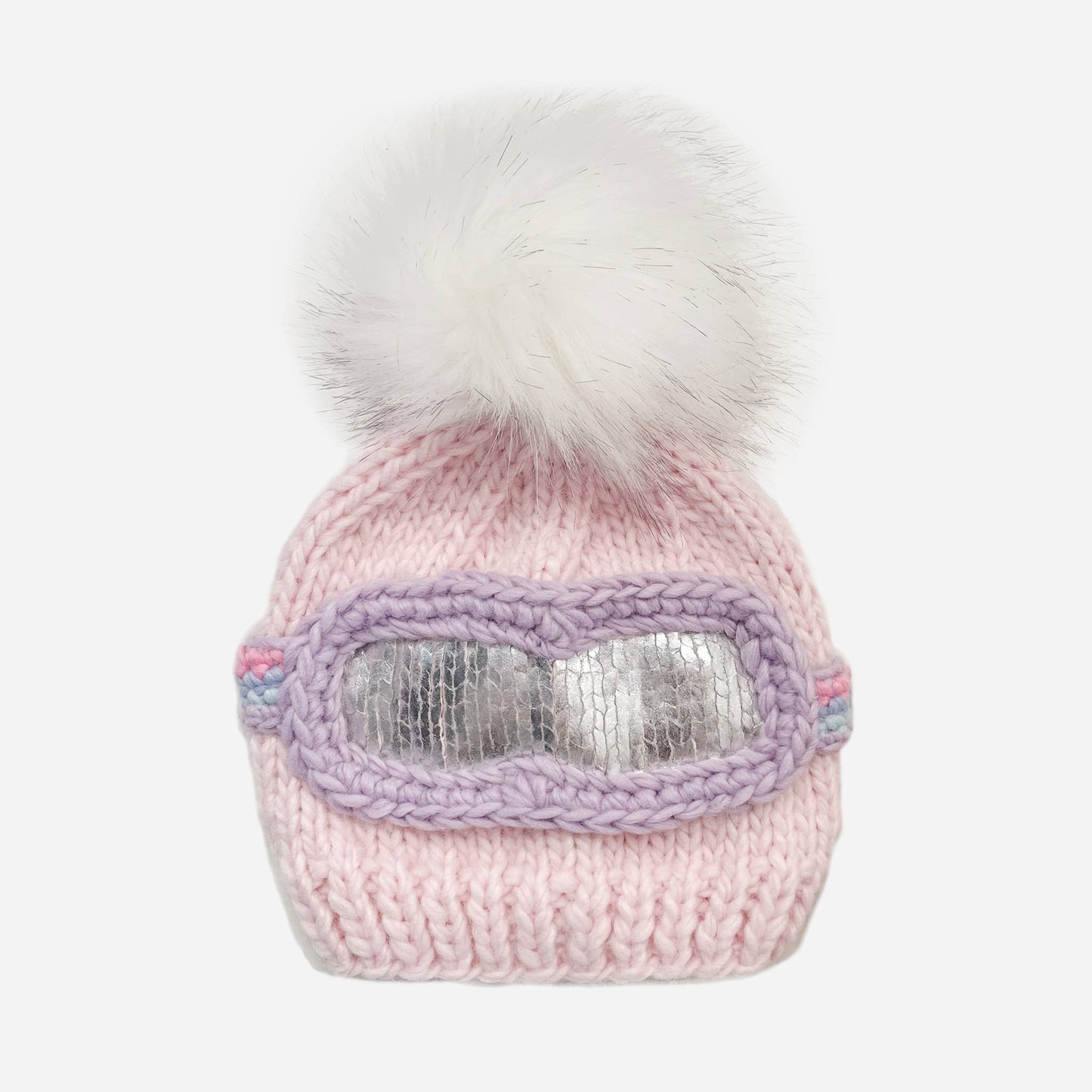 Ski Goggles Hat, Baby Pink  S; 6-24mths