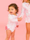 Pink Toile LS Rash Guard Swimsuit 6-12m