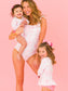 Pink Toile LS Rash Guard Swimsuit 6-12m