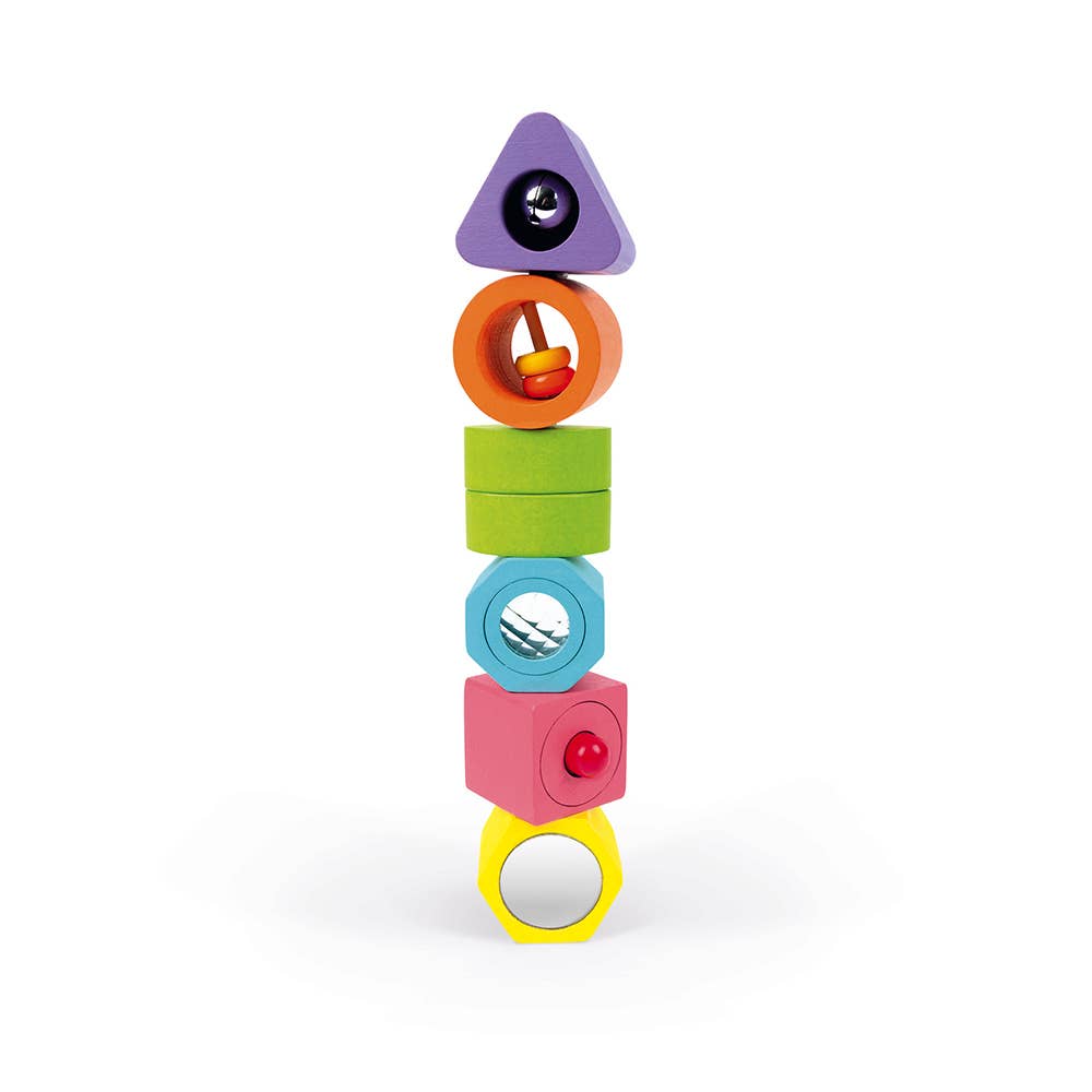 Wood Shapes & Sounds 6 Block Puzzle