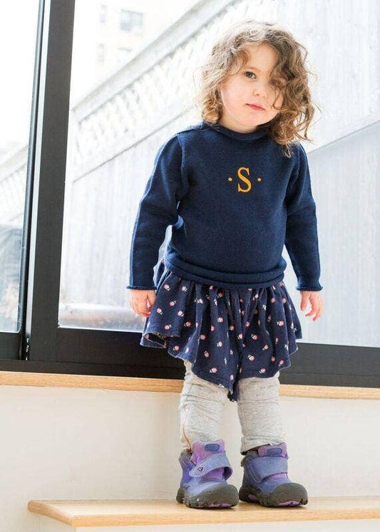 Jersey Rollneck Sweater: Navy / 12M