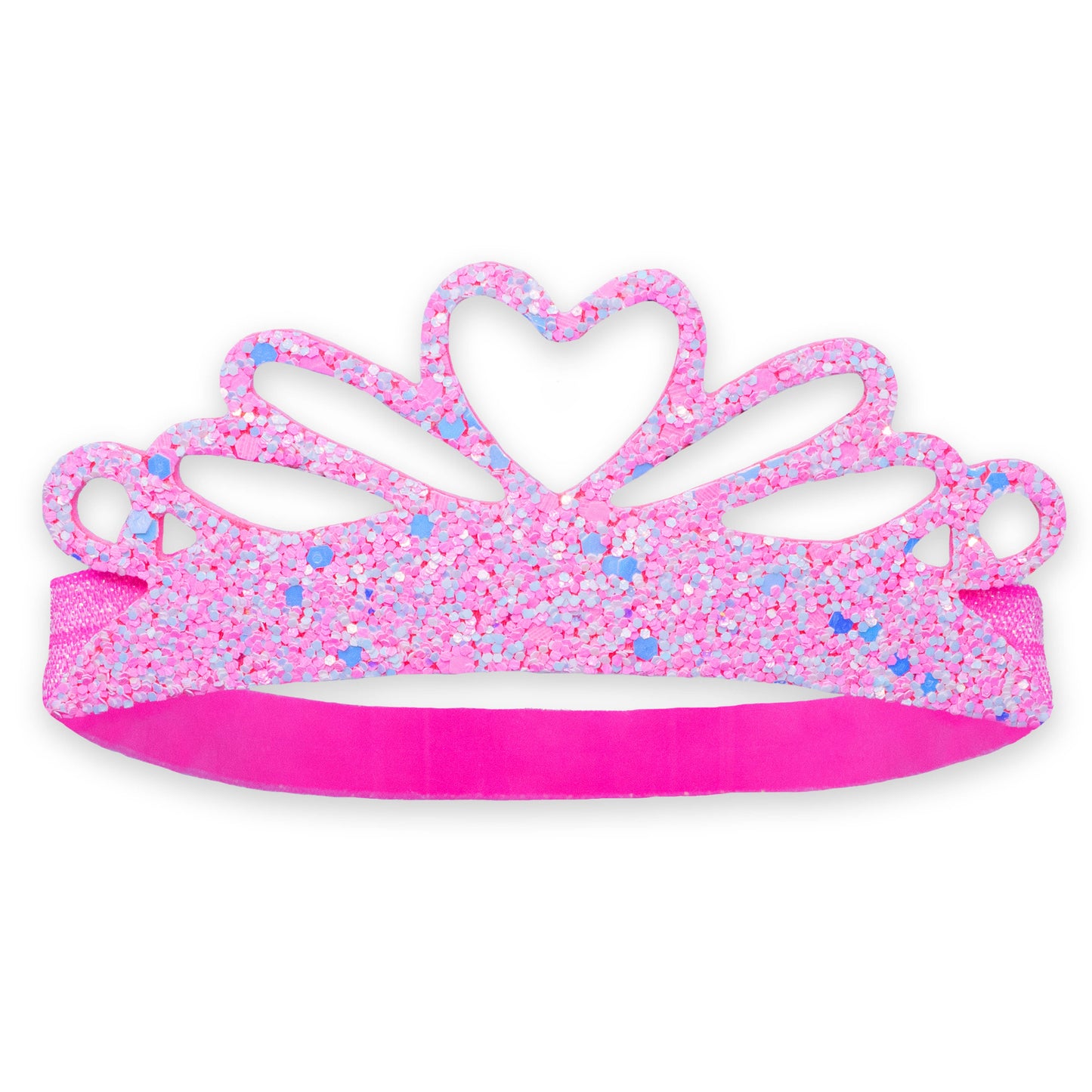 Stretch Glitter Princess Tiara Headband: Pink