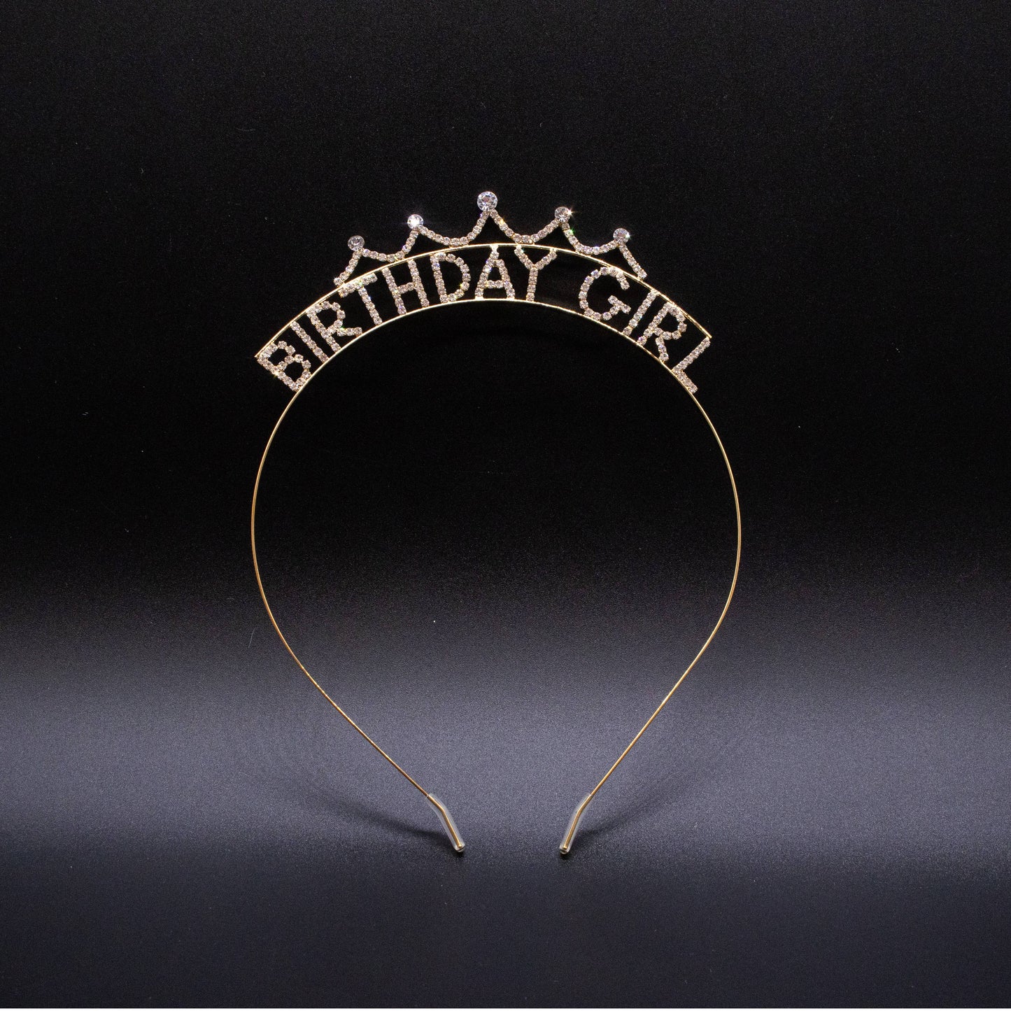 HBD Headband- Sparkle Rhinestone: Gold
